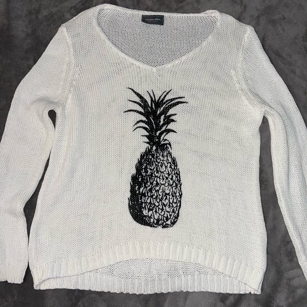 Wooden Ships pineapple sweater sz S/M